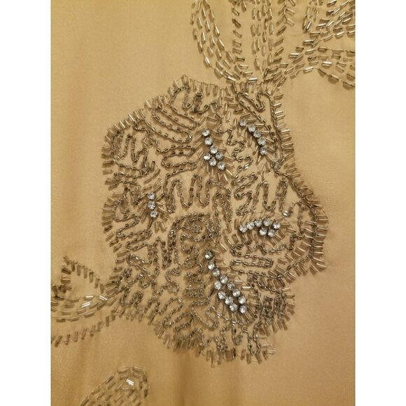 Talbots Large Blouse Gold Beaded With Rhinestones. NWT - Picture 2 of 16